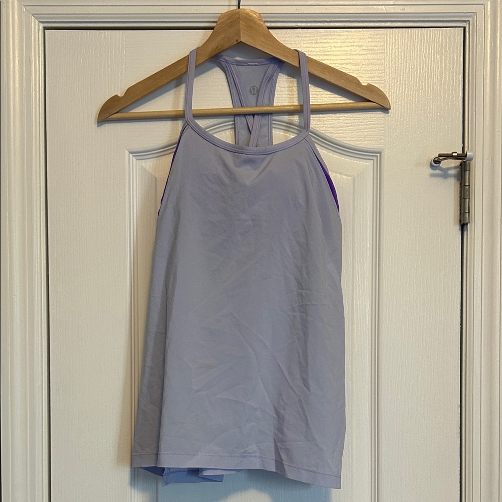 Lululemon Athletica Light Purple Tank Top with Dark Purple Bra with Pads